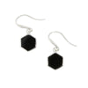Unique & Co Sterling Silver Black Stone Drop Earrings ME-889