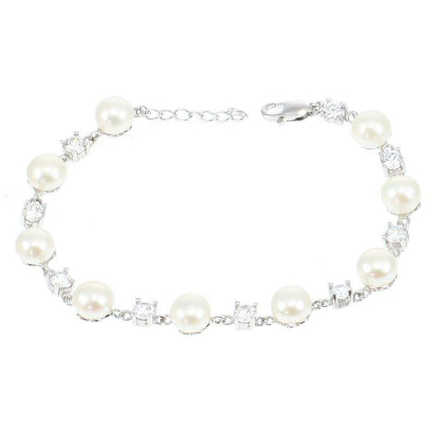 Lido Pearls Freshwater Pearl and Cubic Zirconia Bracelet MF033B