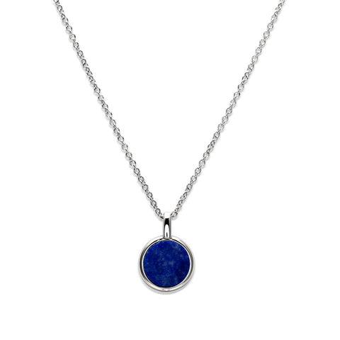Unique & Co Sterling Silver Lapis Lazuli Ladies Necklace MK-858