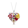 Shrieking Violet Real Flower Heart Silver Pendant MP08