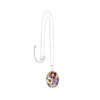 Shrieking Violet Real Flower Oval Silver Pendant MP18