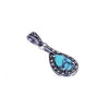London Vintage Sterling Silver Marcasite and Turquoise Pendant