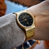 Casio Collection Black Dial Gold Tone Bracelet Watch MQ-24GA-1AEF