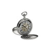 Mount Royal Chrome Plated Full Hunter Skeleton Dial Mechanical Pocket Watch MR-B22