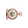 Mount Royal Rose Gold Plated Half Hunter Skeleton Dial Mechanical Pocket Watch MR-B45