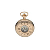 Mount Royal Rose Gold Plated Half Hunter Skeleton Dial Mechanical Pocket Watch MR-B45