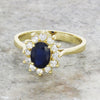 9ct Yellow Gold Sapphire & Diamond Cluster Ring
