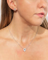 Diamonfire Sterling Silver Zirconia Teardrop Shaped Pendant and Chain N4403