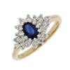 Sapphire and Diamond Cluster Ring