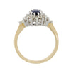 Sapphire and Diamond Cluster Ring
