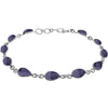 Blue Goldstone Sterling Silver Teardrop Bracelet