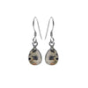 Dalmatian Jasper Sterling Silver Pear Shape Drop Earrings