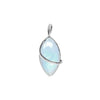 Rainbow Moonstone Sterling Silver Marquise Pendant & Chain