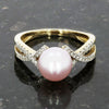 9ct Yellow Gold Cultured Pearl and Diamond Ring | H&H