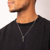 Fred Bennett Stainless Steel Cross with Black IP Detail and Chain P3006