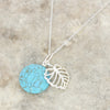 Turquoise Sterling Silver Leaf Pendant and Chain