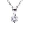 Diamonfire Sterling Silver 0.25ct Cubic Zirconia Solitaire Pendant and Chain P4611