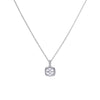 Diamonfire Sterling Silver Zirconia Square Shaped Pendant and Chain P4617