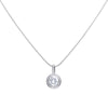 Diamonfire Sterling Silver Zirconia Round Halo Pendant and Chain P4618