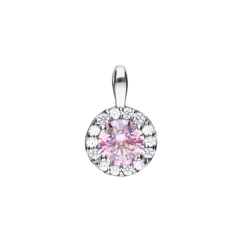 Diamonfire Sterling Silver Pink Cubic Zirconia Pendant and Chain P4779