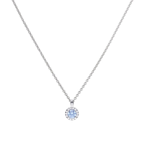 Diamonfire Sterling Silver Sky Blue Cubic Zirconia Pendant and Chain P4780
