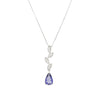 9ct White Gold Iolite and 0.12cts Diamond Pendant P50 | H&H