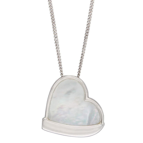 Fiorelli Silver Mother of Pearl Heart Necklace P5027C