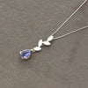 9ct White Gold Iolite and 0.12cts Diamond Pendant P50 | H&H