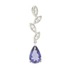 9ct White Gold Iolite and 0.12cts Diamond Pendant P50 | H&H