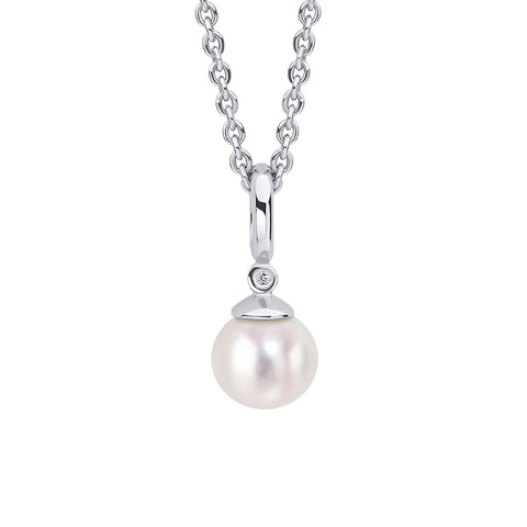 D for Diamond Sterling Silver Pearl Childrens Necklace P5360W
