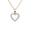Diamonfire Sterling Silver Gold Tone CZ Heart Pendant and Chain P5391