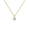 Diamonfire Sterling Silver Gold Tone 0.75ct Zirconia Pendant and Chain P5394