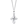 D for Diamond Sterling Silver Childrens Swirl Cross and Chain P5514