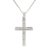 Pre Owned 9ct White Gold 0.25ct Diamond Set Cross Pendant And Chain | H&H