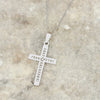 Pre Owned 9ct White Gold 0.25ct Diamond Set Cross Pendant And Chain Necklace