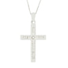 Pre Owned 9ct White Gold 0.25ct Diamond Cross Pendant and Chain Necklace
