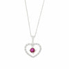 18ct White Gold Ruby and Diamond Pendant and 9ct White Gold Chain