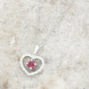 18ct White Gold Ruby and Diamond Pendant and 9ct White Gold Chain