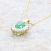 9ct Yellow Gold 0.57ct Emerald and 0.25ct Diamond Cluster Pendant and Chain