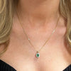 9ct Yellow Gold 0.57ct Emerald and 0.25ct Diamond Cluster Pendant and Chain