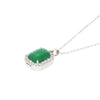 18ct White Gold 2.55ct Emerald and Diamond Set Pendant and Chain | H&H