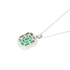 18ct White Gold 2.55ct Emerald and Diamond Set Pendant and Chain | H&H