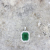 18ct White Gold 2.55ct Emerald and Diamond Set Pendant and Chain | H&H