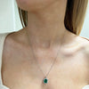 18ct White Gold 2.55ct Emerald and Diamond Set Pendant and Chain | H&H