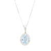 9ct White Gold Aquamarine and Diamond Set Pendant and Chain | H&H