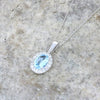 9ct White Gold Aquamarine and Diamond Set Pendant and Chain | H&H
