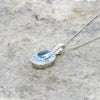9ct White Gold Aquamarine and Diamond Set Pendant and Chain | H&H