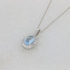 9ct White Gold Aquamarine and Diamond Set Pendant and Chain | H&H