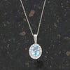 9ct White Gold Aquamarine and Diamond Set Pendant and Chain | H&H