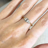 Pre Owned 18ct Yellow Gold Aquamarine and Diamond Trilogy Ring